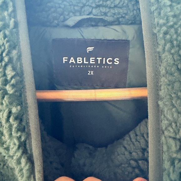 Fabletics Dark Green Teddy Jacket - Picture 3 of 5